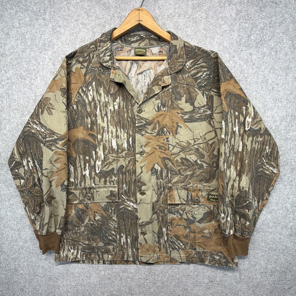Vintage Spartan Outdoors Realtree Camo Button Chore Jacket Large Made In USA